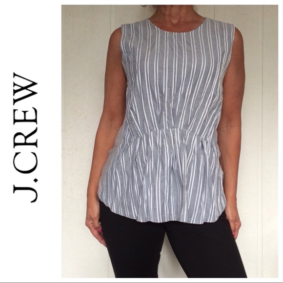 J. CREW STRIPED CINCH FRONT SLEEVELESS TOP  MEDIUM NWOT - Picture 3 of 8